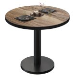 BN | Stół bistro | Ø: H 70 x 72 cm | Czarna krawędź | Sheesham / Czarny | Okrągły