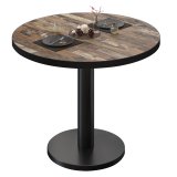 BN | Stolik bistro | Ø: wysokość 80 x 72 cm | Czarna krawędź | Vintage Old / Czarny | Okrągły