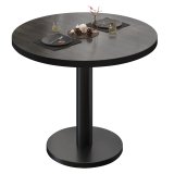 BN | Stół bistro | Śr. wys. 70 x 72 cm | Czarna krawędź | Wenge / Czarny | Okrągły
