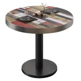 BN | Bistrotisch | Ø:H 60 x 72 cm | Rvs Rand | Vintage Kleur / Zwart | Rond