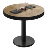 BN | Bistrotisch | Ø: H 60 x 72 cm | Zwarte rand | Eiken / Zwart | Rond