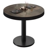 BN | Bistrotisch | Ø:H 60 x 72 cm | Zwarte rand | Light Wenge / Zwart | Rond