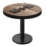 BN | Stół bistro | Ø: H 70 x 72 cm | Czarna krawędź | Sheesham / czarny | Okrągły