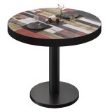 BN | Bistrotisch | Ø:H 60 x 72 cm | Zwarte rand | Vintage gekleurd / Zwart | Rond