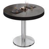 BN | Bistrotabel | Ø: H 60 x 72 cm | Zwarte rand | Wenge / RVS | Rond