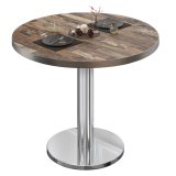 BN | Bistrotisch | Ø:H 60 x 72 cm | Rvs rand | Vintage oud / Rvs | Rond