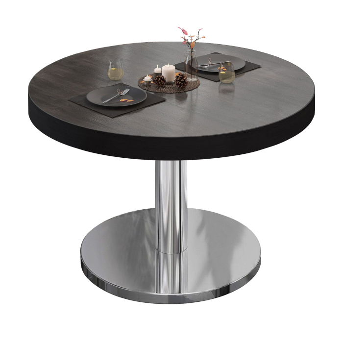 BN | Tavolo lounge Bistro | Ø:H 60 x 36 cm | wengé / acciaio inox