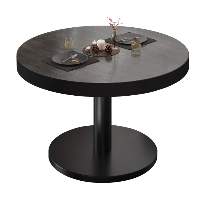 BN | Mesa de salón bistro | Ø:H 60 x 36 cm | Wenge / Negro