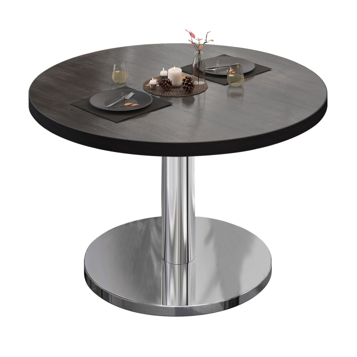 BN | Bistro salongbord | Ø:H 60 x 36 cm | Wenge / rustfritt stål