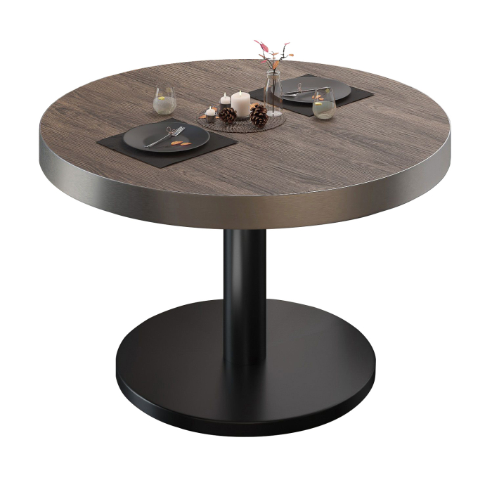 BN | Bistro salongbord | Ø:H 80 x 36 cm | Lys Wenge / Svart