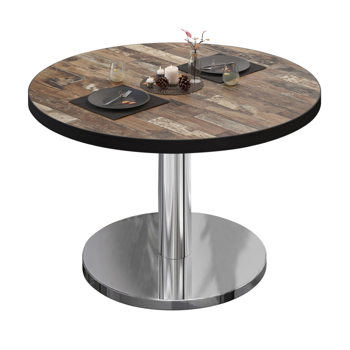 BN | Bistro lounge table | Ø:H 80 x 36 cm | Vintage Old / stainless steel