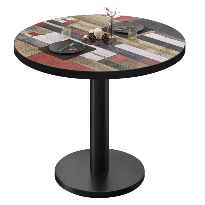 BN | Bistrobord | Ø:H 60 x 72 cm | Vintage Colourful / Sort | Rundt