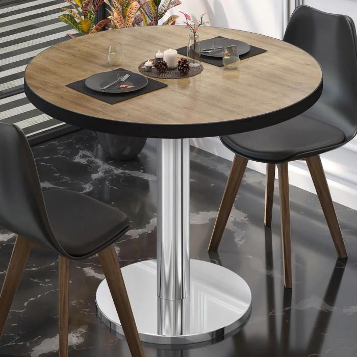 BN | Bistrobord | Ø:H 70 x 72 cm | Eik / rustfritt stål | Rundt