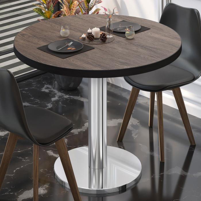 BN | Bistrobord | Ø:H 70 x 72 cm | Lett wenge / rustfritt stål | Rundt BN | Bistrobord | Ø:H 70 x 72 cm | Lett wenge / rustfritt stål | Rundt