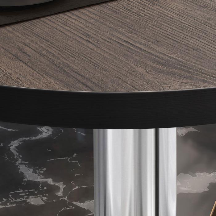 BN | Bistrobord | Ø:H 70 x 72 cm | Lett wenge / rustfritt stål | Rundt BN | Bistrobord | Ø:H 70 x 72 cm | Lett wenge / rustfritt stål | Rundt