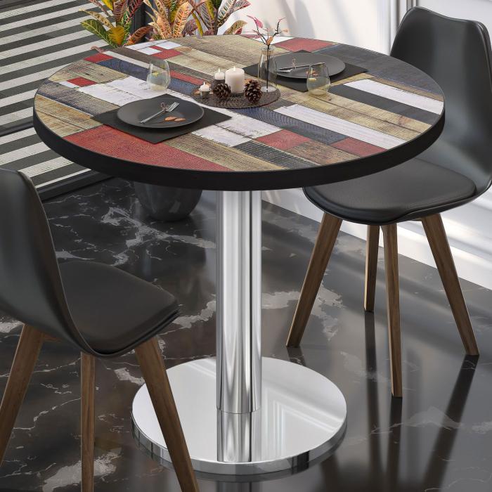 BN | Bistrobord | Ø:H 70 x 72 cm | Vintage fargerik / rustfritt stål | Rundt BN | Bistrobord | Ø:H 70 x 72 cm | Vintage fargerik / rustfritt stål | Rundt