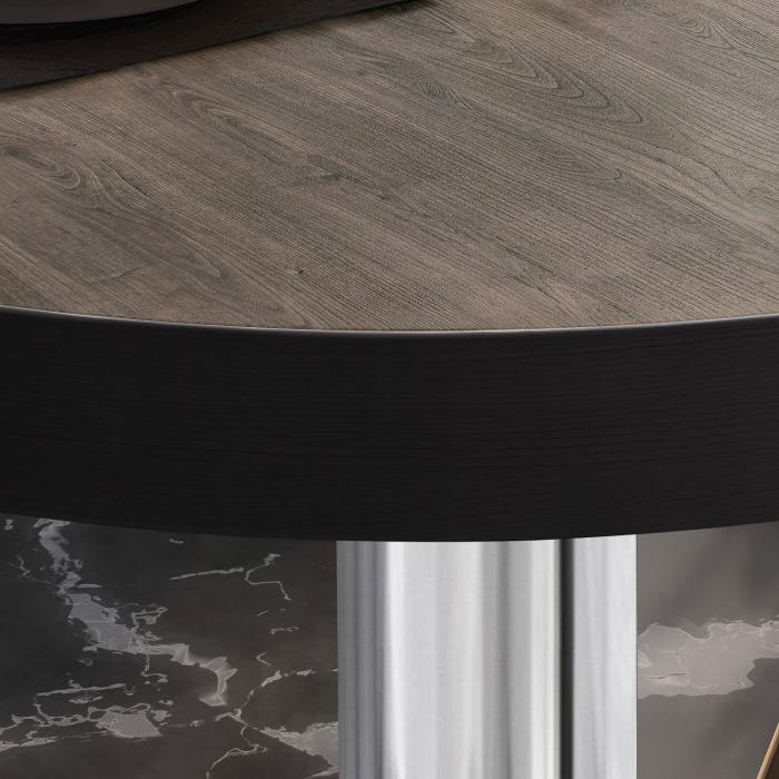 BN | Bistrobord | Ø:H 80 x 72 cm | Lett wenge / rustfritt stål | Rundt