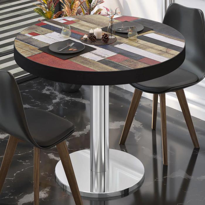 BN | Bistrobord | Ø:H 80 x 72 cm | Vintage fargerik / rustfritt stål | Rundt BN | Bistrobord | Ø:H 80 x 72 cm | Vintage fargerik / rustfritt stål | Rundt