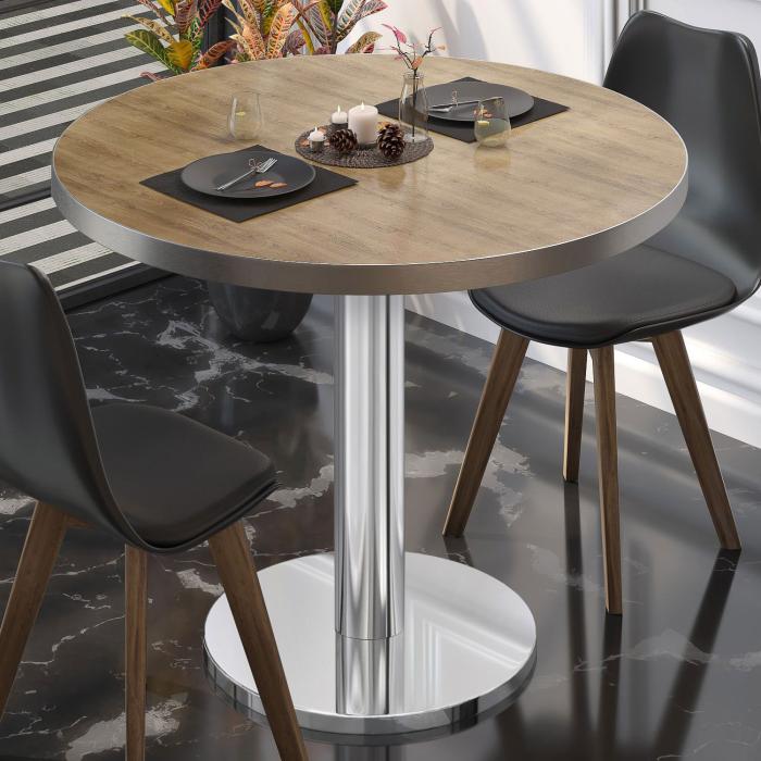 BN | Bistrobord | Ø:H 70 x 72 cm | Eik / rustfritt stål | Rundt BN | Bistrobord | Ø:H 70 x 72 cm | Eik / rustfritt stål | Rundt