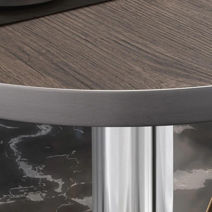 BN | Bistrobord | Ø:H 70 x 72 cm | Lett wenge / rustfritt stål | Rundt