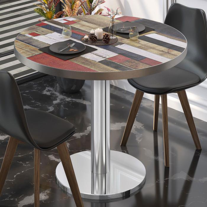BN | Bistrobord | Ø:H 80 x 72 cm | Vintage fargerik / rustfritt stål | Rundt BN | Bistrobord | Ø:H 80 x 72 cm | Vintage fargerik / rustfritt stål | Rundt