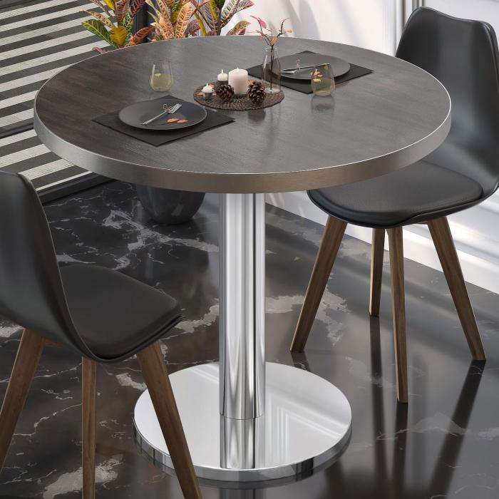 BN | Bistrobord | Ø:H 80 x 72 cm | Wenge / rustfritt stål | Rundt BN | Bistrobord | Ø:H 80 x 72 cm | Wenge / rustfritt stål | Rundt