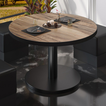 BN | Bistro lounge bord | Ø:H 80 x 36 cm | Sheesham / Svart