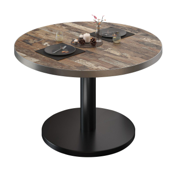 BN | Bistro lounge bord | Ø:H 80 x 36 cm | Vintage Old / Svart