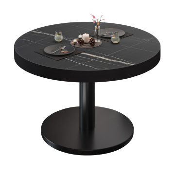 BN | Bistro lounge table | Ø:H 80 x 36 cm | black marble / black