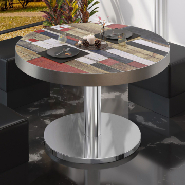 BN | Bistro loungetafel | Ø:H 70 x 36 cm | Vintage gekleurd / roestvrij staal