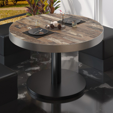 BN | Bistro loungetafel | Ø:H 70 x 36 cm | Vintage Oud / Zwart