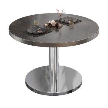 BN | Bistro loungetafel | Ø:H 80 x 36 cm | Wengé / roestvrij staal