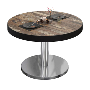 BN | Bistro-loungebord | Ø:H 80 x 36 cm | Vintage Old / rustfrit stål