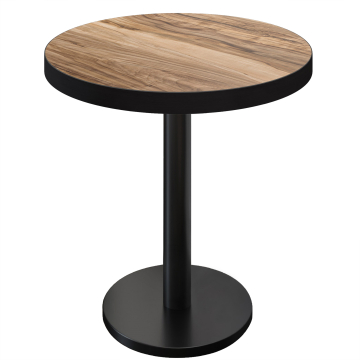 BN | Bistro Ståbord | Ø 70 x 110 cm | Svart kant | Rund | Sheesham / Svart