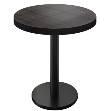 BN | Bistro Steh bord | Ø 60 x 110 cm | Svart kant | Rund | Wenge / Svart