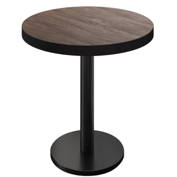 BN | Bistro Stehtisch | Ø 70 x 110 cm | Schwarzer Rand | Rund | Light Wenge / Schwarz