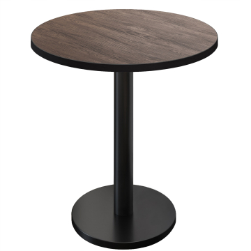 BN | Bistro Stehtisch | Ø 80 x 108 cm | Schwarzer Rand | Rund | Light Wenge / Schwarz