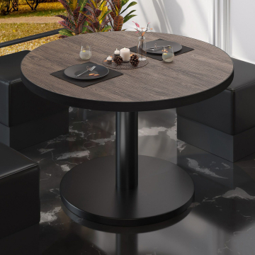 BN | Bistro Table de salon | Ø:H 80 x 36 cm | Light Wenge / Noir