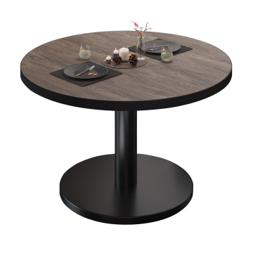 BN | Bistro Table de salon | Ø:H 80 x 36 cm | Light Wenge / Noir