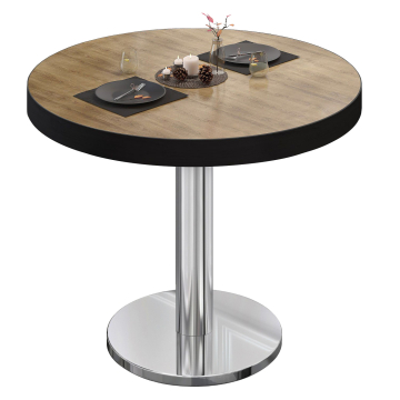 BN | Bistrobord | Ø:H 60 x 72 cm | Eik / rustfritt stål | Rundt