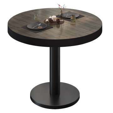 BN | Bistrobord | Ø:H 60 x 72 cm | Lys Wenge / Svart | Rundt