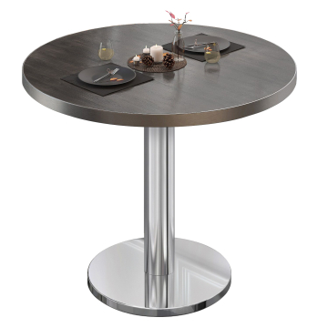 BN | Bistrobord | Ø:H 60 x 72 cm | Wenge / rustfrit stål | Rundt