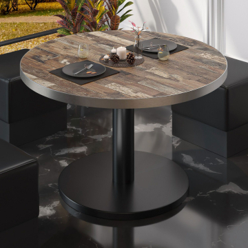 BN | Mesa de salón bistro | Ø:H 60 x 36 cm | Vintage Viejo / Negro