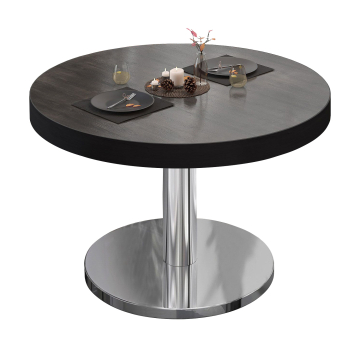 BN | Mesa de salón bistro | Ø:H 60 x 36 cm | wenge / acero inoxidable