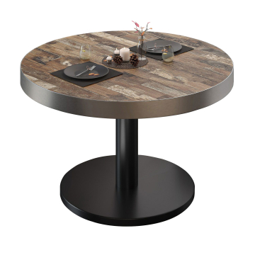 BN | Mesa de salón bistro | Ø:H 70 x 36 cm | Vintage Viejo / Negro