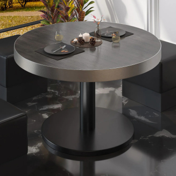 BN | Table de salon Bistro | Ø:H 80 x 36 cm | Wengé / Noir