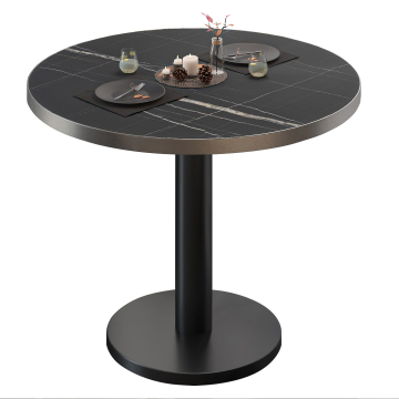 BN | Tavolo da bistrot | Ø:H 60 x 72 cm | Marmo nero / Nero | Rotondo