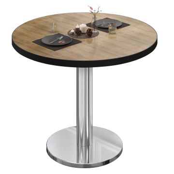 BN | Tavolo da bistrot | Ø:H 70 x 72 cm | rovere / acciaio inox | rotondo