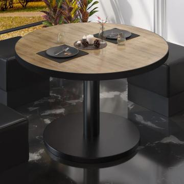 BN | Bistro salongbord | Ø:H 80 x 36 cm | Eik / Sort