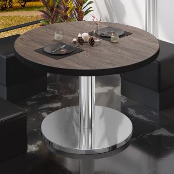 BN | Bistro salongbord | Ø:H 80 x 36 cm | Lett wenge / rustfritt stål